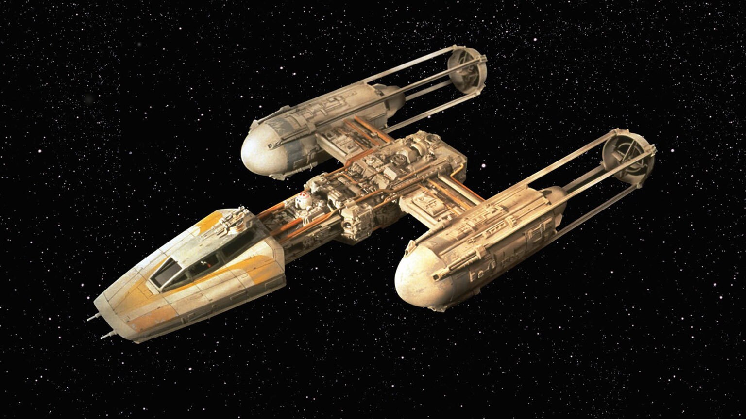 A y-wing starfighter
